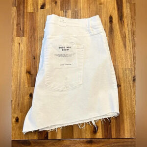 Good American Good 90's High Waist White Shorts Size 16